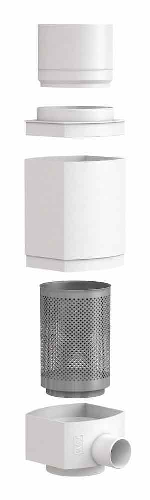 WISY inline rainwater leaf filter for gutter downpipe